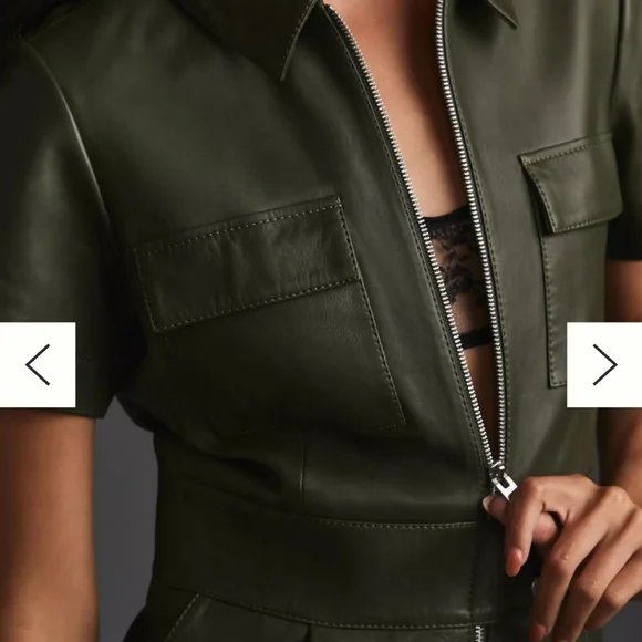 XS Leather Walter Baker Jumpsuit